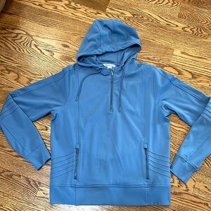 Athleta Cottage Blue Venice Moto Hoodie Jacket Size Medium